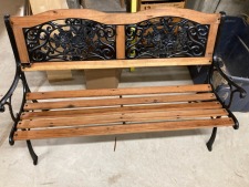 Upcycled Wrought Iron Garden Bench