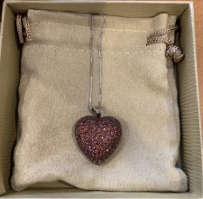 Sterling Silver Garnet Heart Necklace